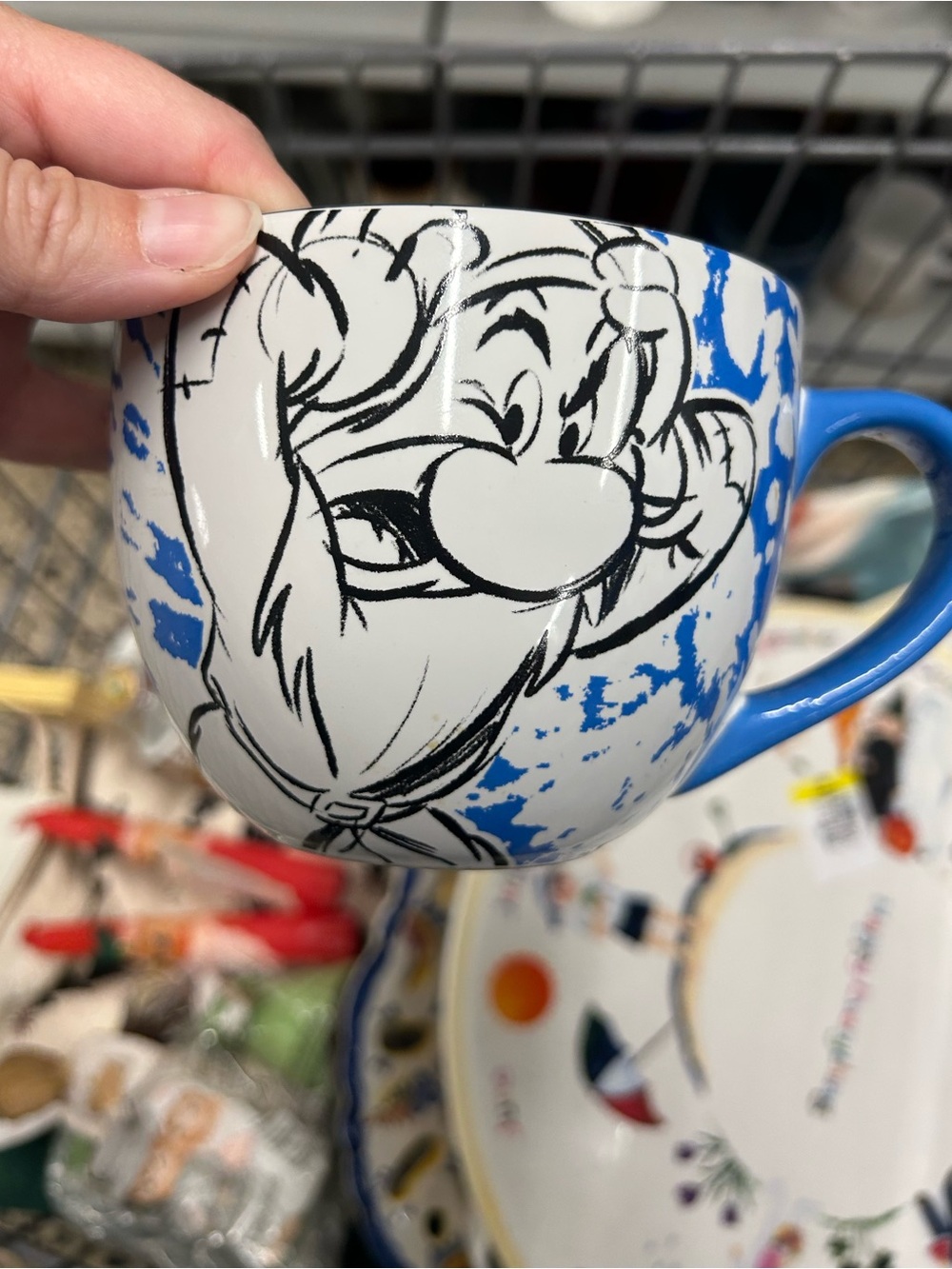 Disney Blue and White Ceramic Character Mug - Grumpy